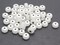 50 7mm Glow in the Dark Black and White Evil Eye Small Smooth Flat Round Disc Plastic Beads